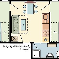 Appartement Wohnung für sechs Personen im Dachgeschoss