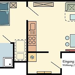Appartement Wohnung für vier Personen im Erdgeschoss