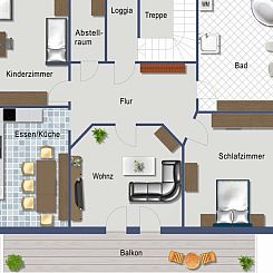 Appartement Wohnung in Oberwaldbach mit Garten und Grill