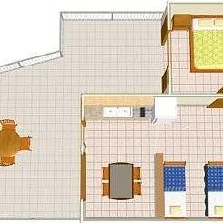 Appartement mit Terrasse für vier Personen