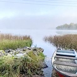 Vakantiehuis Blockhaus mit Sauna direkt am See