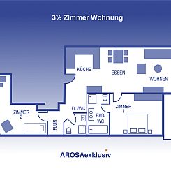 Appartement Neiva 3-Zimmer Ferienwohnung mit Südbalkon, 88 