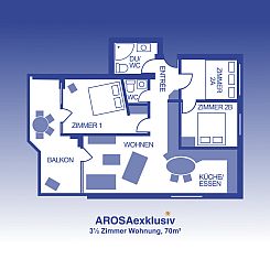 Appartement 4-Zimmerferienwohnung mit Südterasse