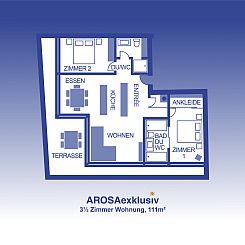 Appartement 3.5 Zimmer Luxusferienwohnung, 2 Schlafzimmer