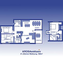 Appartement Penthouse-Apartment mit Südterrasse, 7 Betten