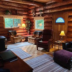 Vakantiehuis Blockhaus mit Kamin und Wi-
