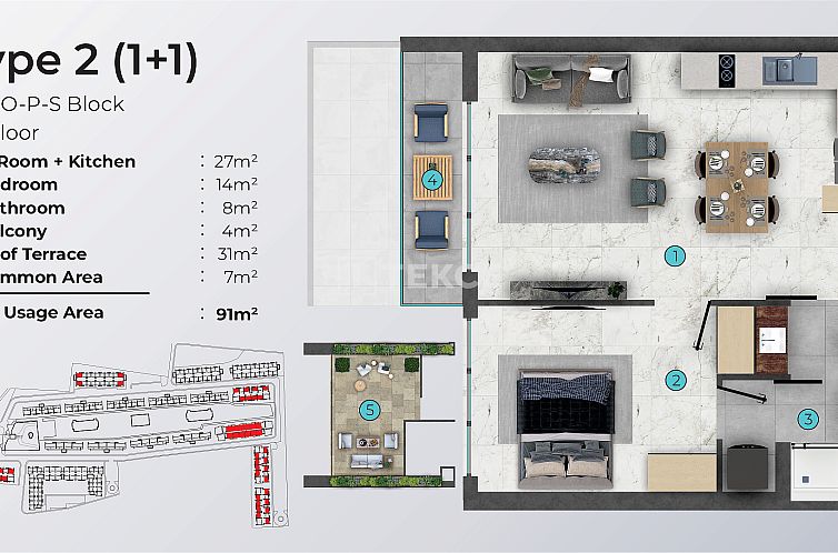 Appartement in Yeni Iskele
