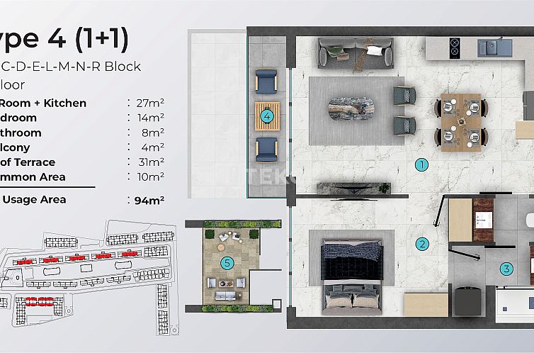 Appartement in Yeni Iskele