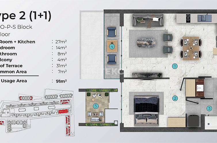 Appartement in Yeni Iskele