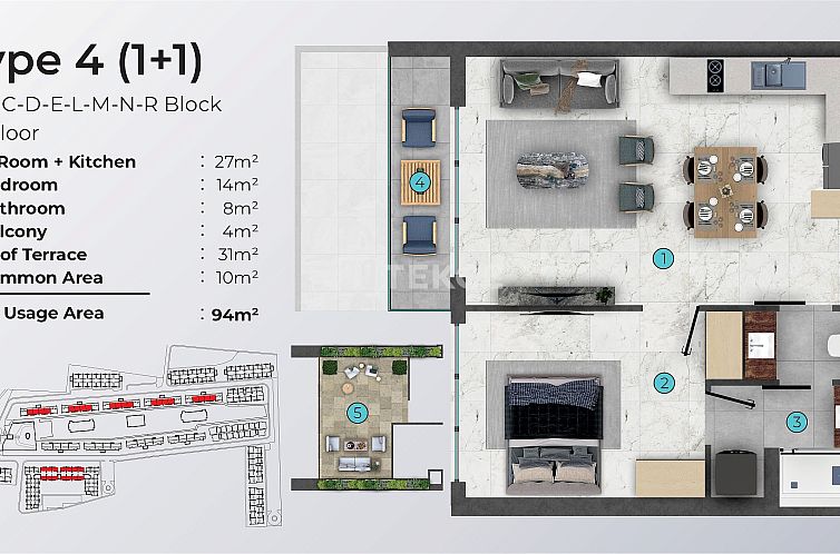 Appartement in Yeni Iskele