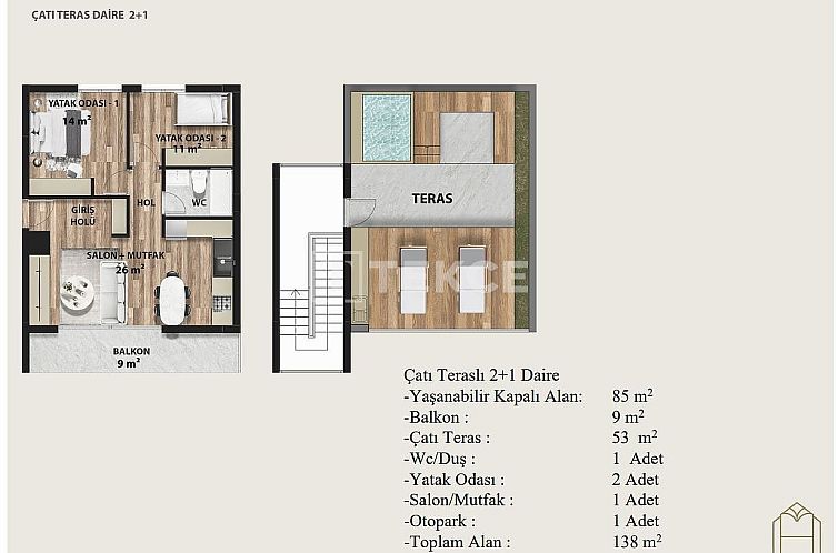 Appartement in Yeni Iskele