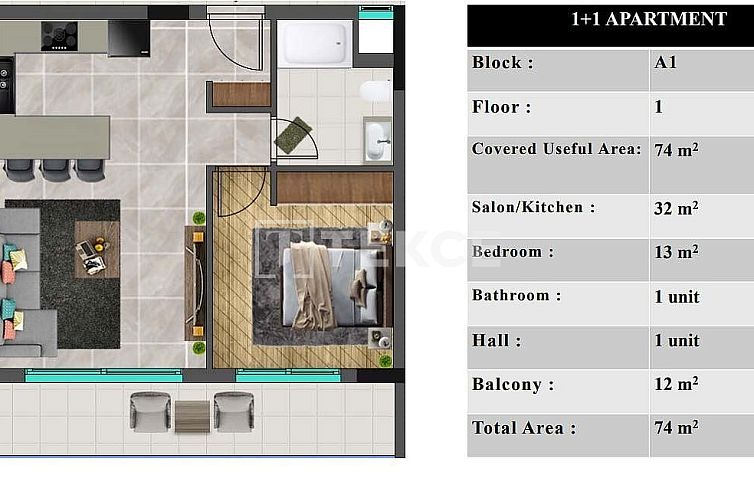 Appartement in Yeni Iskele