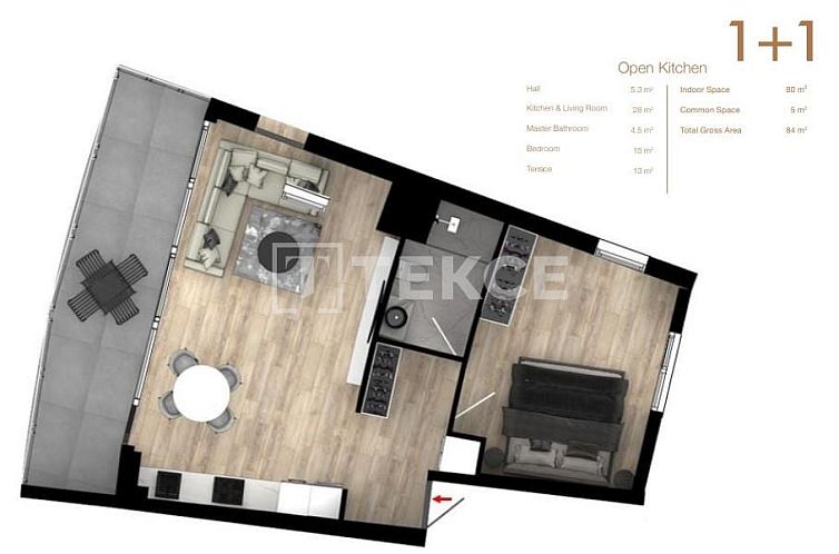 Appartement in Yeni Iskele