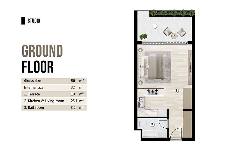 Appartement in Bogaz