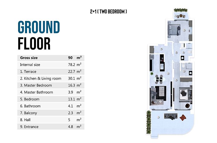 Appartement in Yeni Iskele