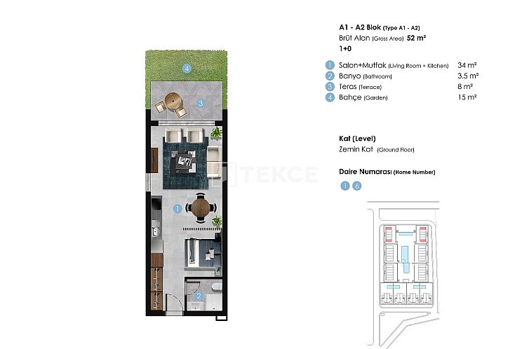 Appartement in Bahçeli