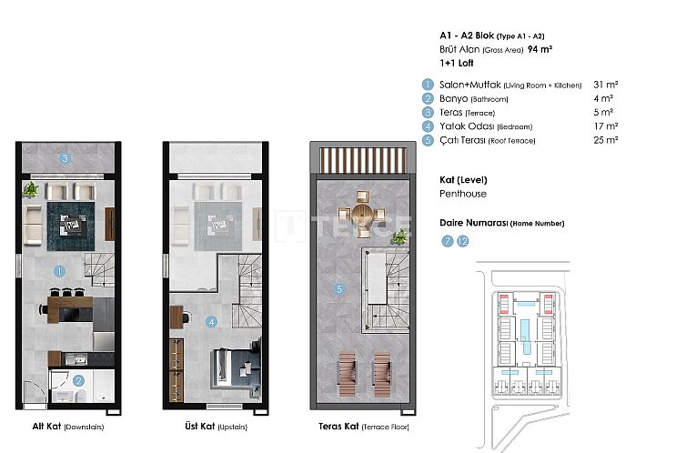 Appartement in Bahçeli