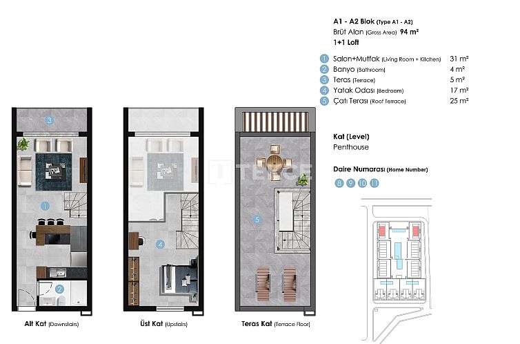 Appartement in Bahçeli