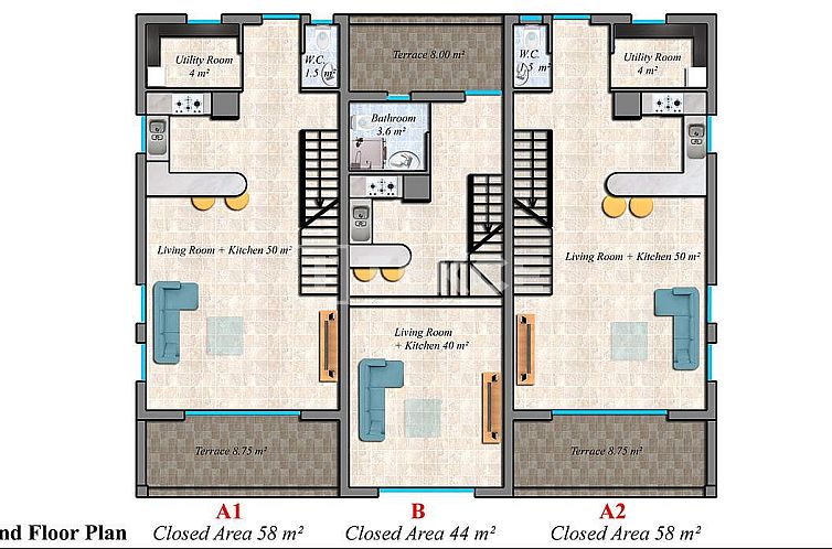 Geschakelde woning in Bahçeli