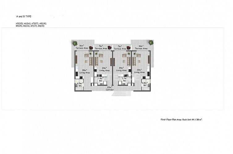 Appartement in Girne