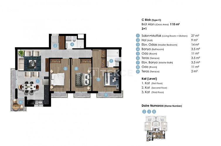 Appartement in Girne