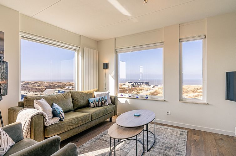Gezellige woonkamer met zeezicht in Appartement Juliana 150 Zeezicht, De Koog, Texel.