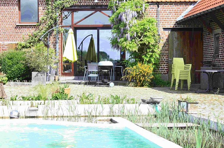De Mutsaard vakantiehuis met terras en zwembad in de Vlaamse Ardennen, Oost-Vlaanderen, Belgie.