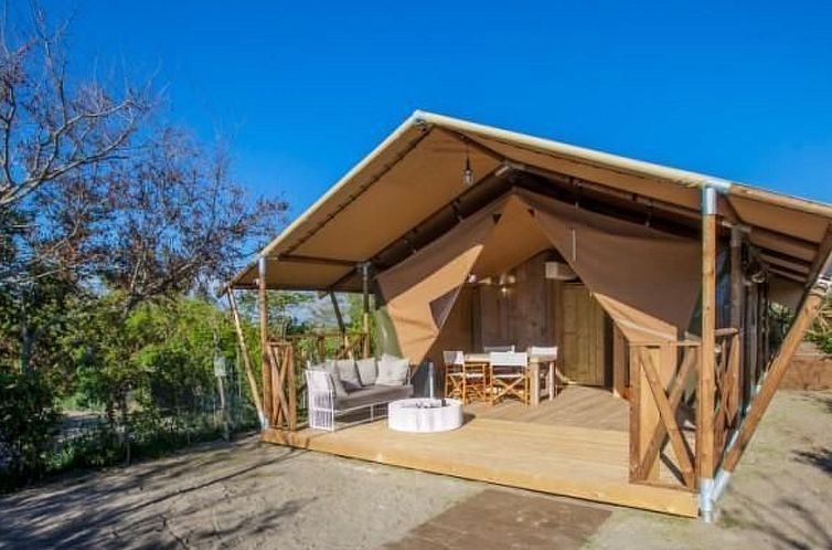 Unterkunft 02113315 - Ferienhaus Berlin / Brandenburg - Vakantiehuis Gemütliches Safarizelt mit Grill und Garten