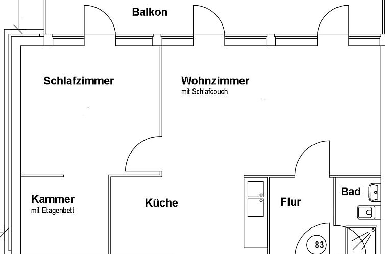 Appartement für 2 Personen  + 4 Kinder ca. 52 m&sup2; in No