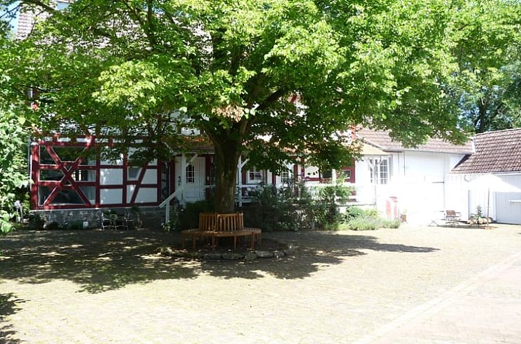 Cozy Cottage in Grunberg, Germany, surrounded by greenery and traditional architecture for a relaxing stay.