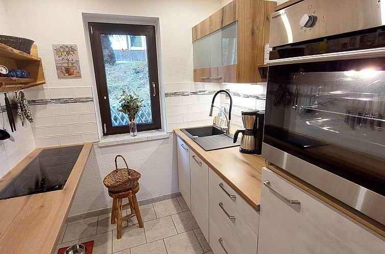 Vakantiehuis Am Wald gelegenes Ferienhaus "Wolf" mit Kamin