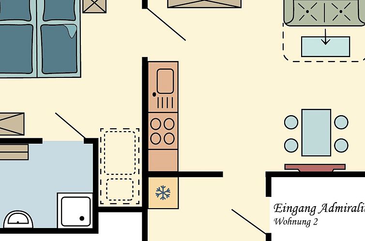 Appartement Wohnung für vier Personen im Erdgeschoss