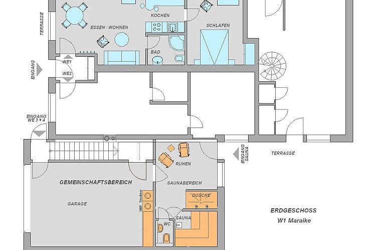 Appartement Landhaus "To Hus" - Fewo Maraike mit Garten