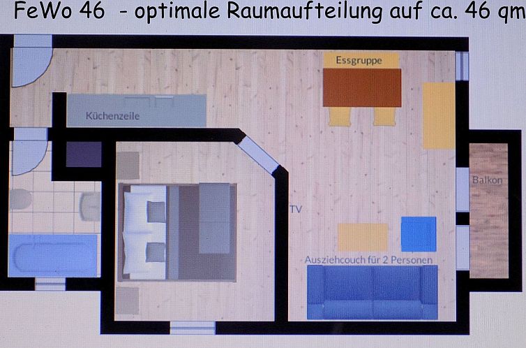 Appartement mit Balkon und Bergblick