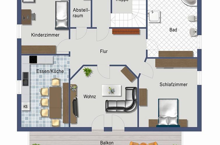 Appartement Wohnung in Oberwaldbach mit Garten und Grill