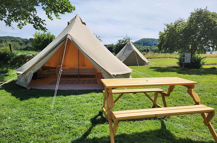 Belltent in Diekirch, Luxembourg offers an idyllic glamping experience with a comfortable tent and stunning nature.