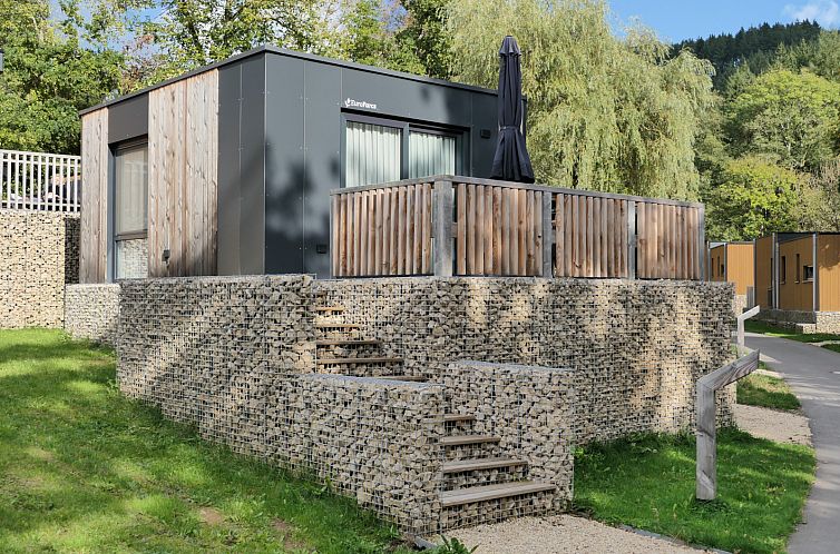 Vacation home Tiny House in Eisenbach, Luxembourg, with a beautiful terrace and surrounded by green nature.