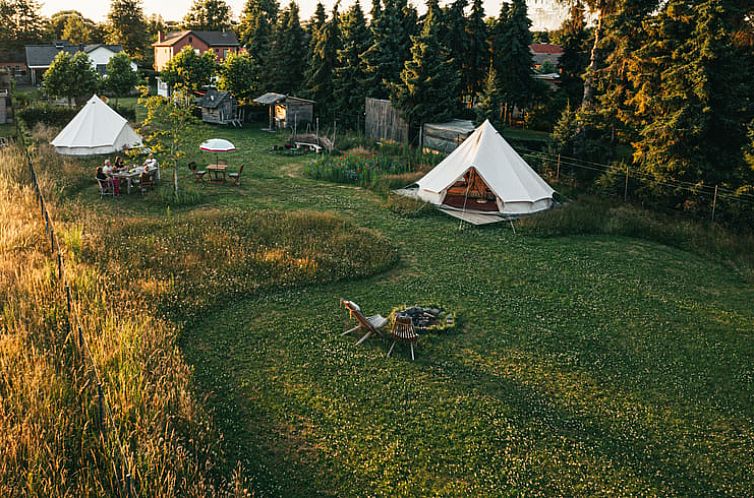Cozy glamping tents at Holiday Home in Retie, Antwerp, Belgium, surrounded by nature and tranquility.