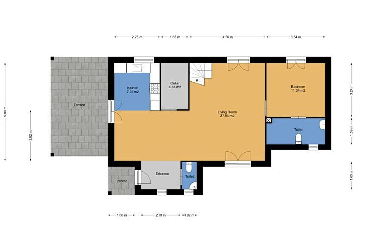 Vrijstaande woning in Gourdon