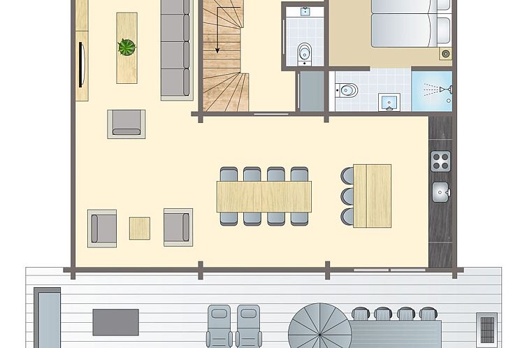 Spacious 8-person villa Mooi Zutendaal in Limburg, Belgium with modern terrace and green surroundings.