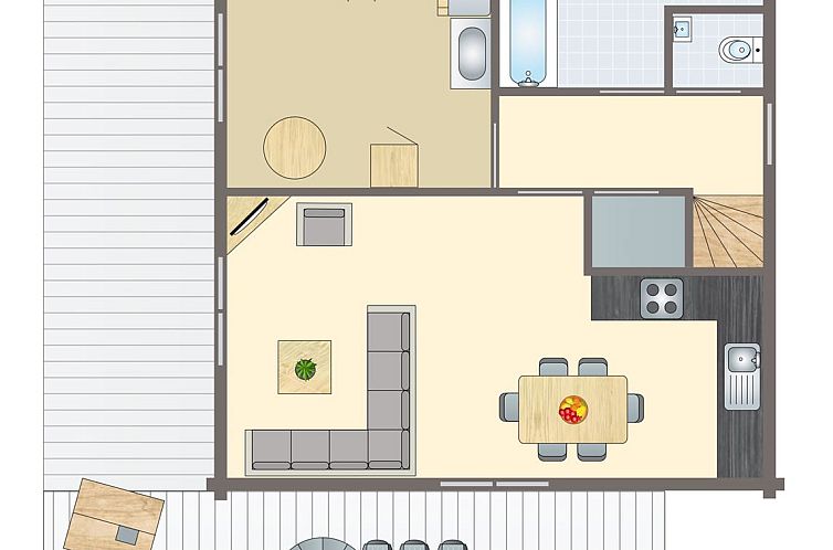 Mooi Zutendaal 6-Personen-Kinderbungalow in Zutendaal, Limburg. Gemuetliches Ferienhaus mit Terrasse und umgeben von Natur.