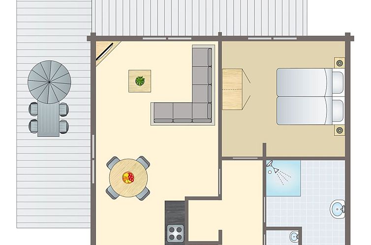 Mooi Zutendaal 4-Personen-Bungalow 4C im gruenen Limburg, Belgien. Geniessen Sie ein rustikales Ferienhaus Erlebnis inmitten der Natur.