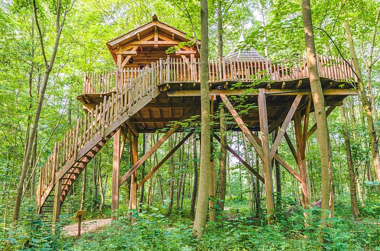 Ontsnap naar vakantiehuis Sam, een charmante boomhut in de bossen van Raray, Picardie, Frankrijk.