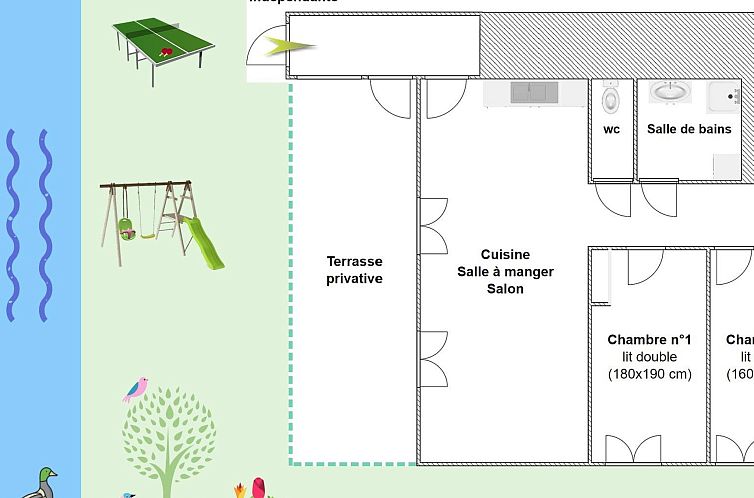 Appartement Gite Iris Montagnes du Jura mit Spa Sauna Fluss