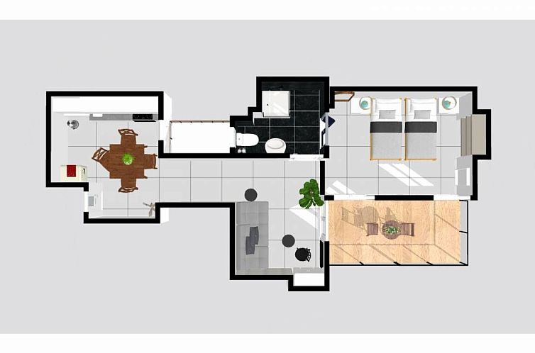 Appartement Wohnung "Zitronenbaum" mit Balkon