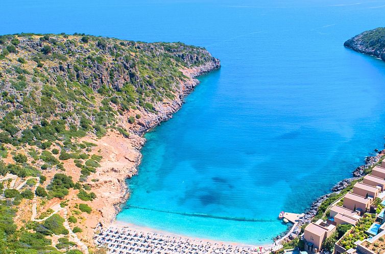 Vakantiehuis "Cretan Lodge" mit Blick auf das Wasser