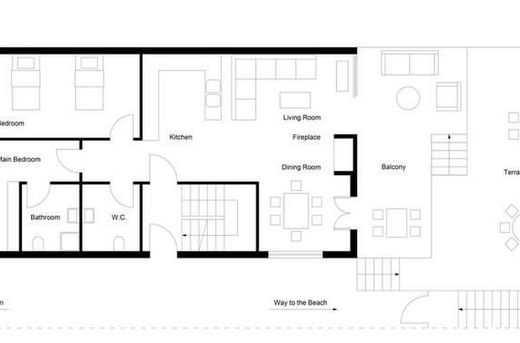 Appartement für 6 Personen direkt am Strand