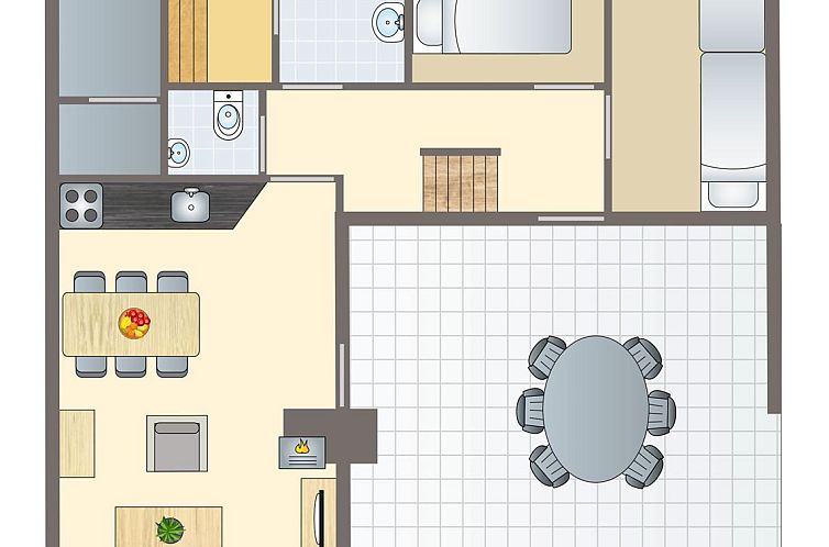 Village l'Eau d'Heure 6-persoons bungalow in Froidchapelle, Henegouwen. Geniet van het ruime terras en de groene omgeving van dit vakantiehuis.