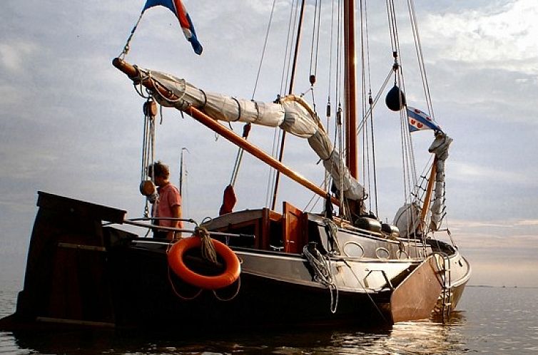 Riepel boat in Gaastmeer, Frisian lakes, enjoy a sailing experience on the Fluessen.