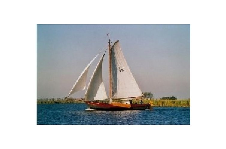 Breesan Segelboot auf den friesischen Seen bei Gaastmeer, ideal fuer einen abenteuerlichen Urlaub auf dem Wasser.